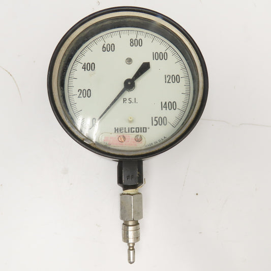 Helicoid 2247 5" Dial Pressure Gauge 0-1500PSI Steel Body With Pointer Set