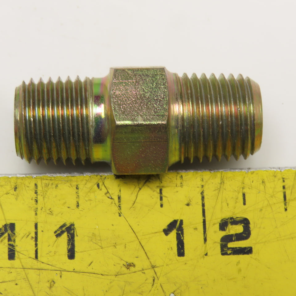 Weatherhead 1/4" NPT Zinc Coated Steel Hex Nipple Lot Of 11