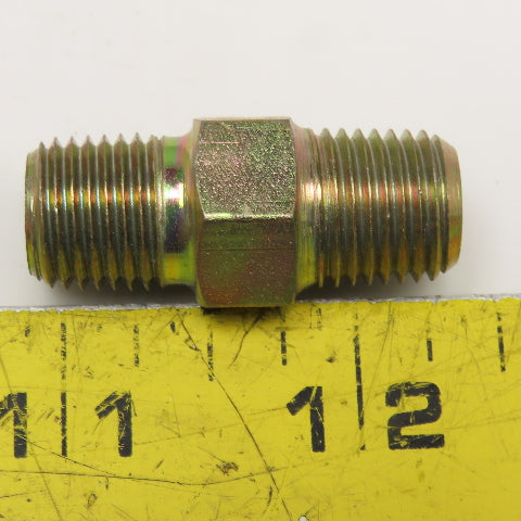 Weatherhead 1/4" NPT Zinc Coated Steel Hex Nipple Lot Of 11