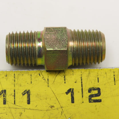 Weatherhead 1/4" NPT Zinc Coated Steel Hex Nipple Lot Of 11