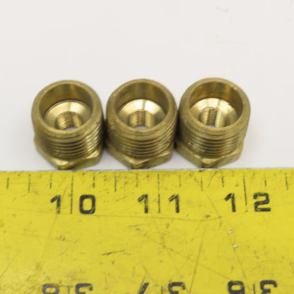 1/2" NPT x 1/8" NPT Brass Hex Bushing Lot of 3