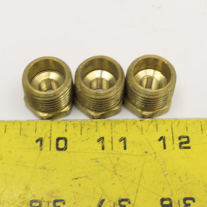 1/2" NPT x 1/8" NPT Brass Hex Bushing Lot of 3