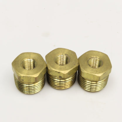 1/2" NPT x 1/8" NPT Brass Hex Bushing Lot of 3