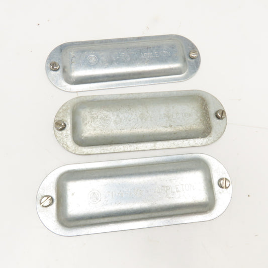 Appleton 1-1/4" To 1-1/2" Cover Plate Condulet Conduit Body LB Lot Of 3