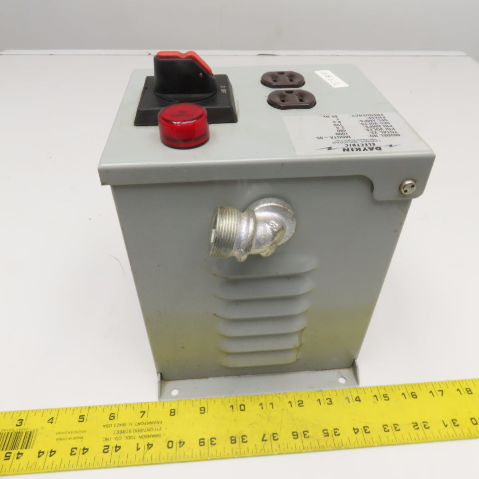 Daykin MDGTA-05 480V Pri 120V Sec. 1Ph Transformer Disconnect 1000VA