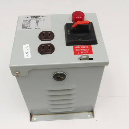 Daykin MDGTA-05 480V Pri 120V Sec. 1Ph Transformer Disconnect 1000VA