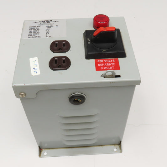 Daykin MDGTA-05 480V Pri 120V Sec. 1Ph Transformer Disconnect 1000VA