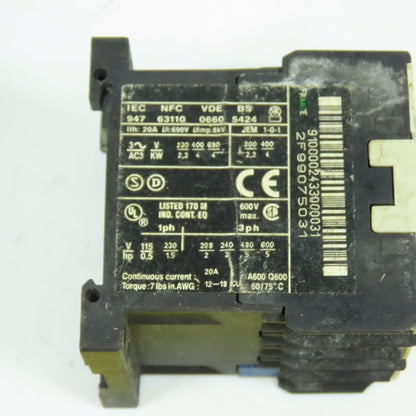 Telemecanique LP4K0910BW3 9A 5HP 600VAC 3-Pole Contactor 24VDC Coil Lot/7