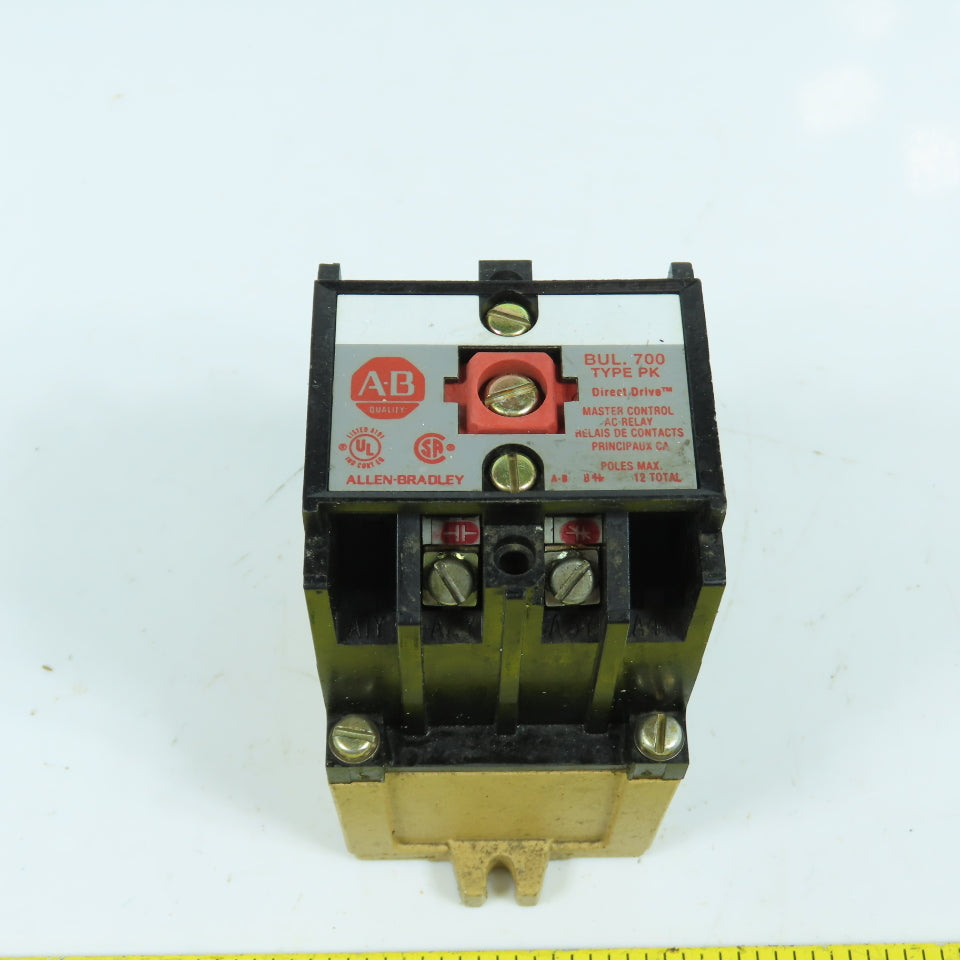 Allen Bradley 700-PK110A1 Ser B Master Control AC Relay 20A 600VAC Max 120V Coil