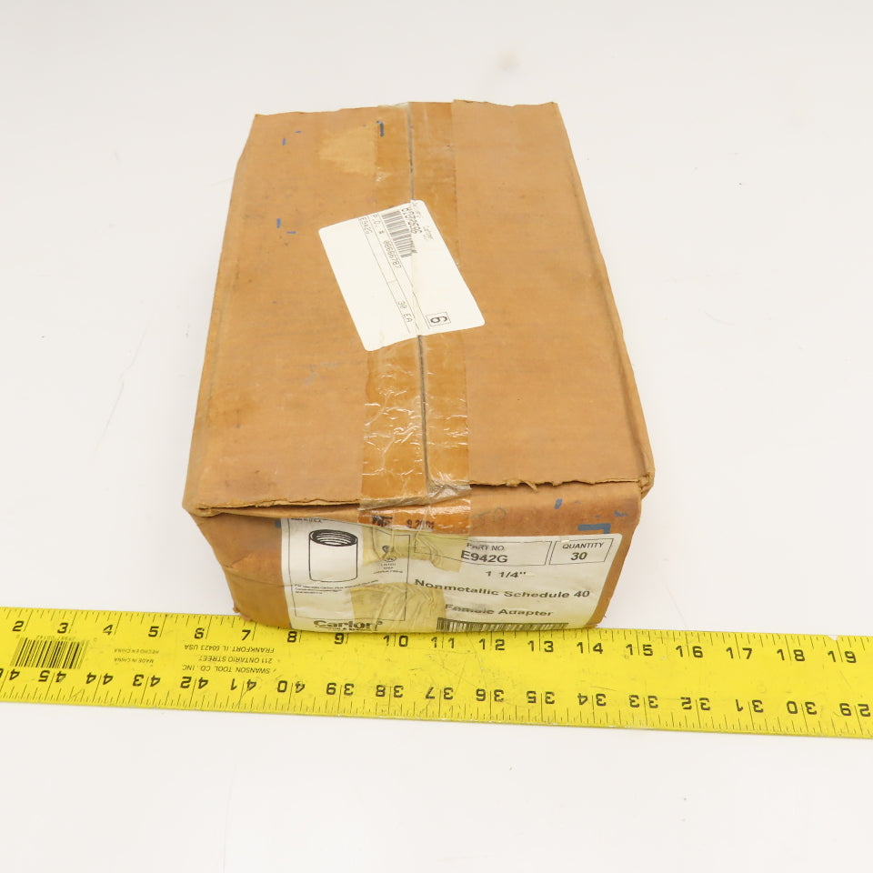 Carlon E942G 1-1/4" Nonmetallic Schedule 40 Female Adaptor NOS Lot Of 30
