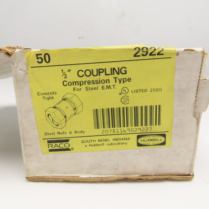 Raco 2922 1/2" Compression Type EMT Coupling Concrete Tight Lot Of 45