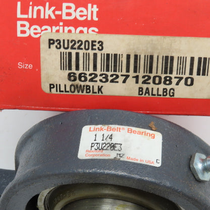 Link Belt P3U220E3 1-1/4" Bore 2 Bolt Pillow Block Bearing