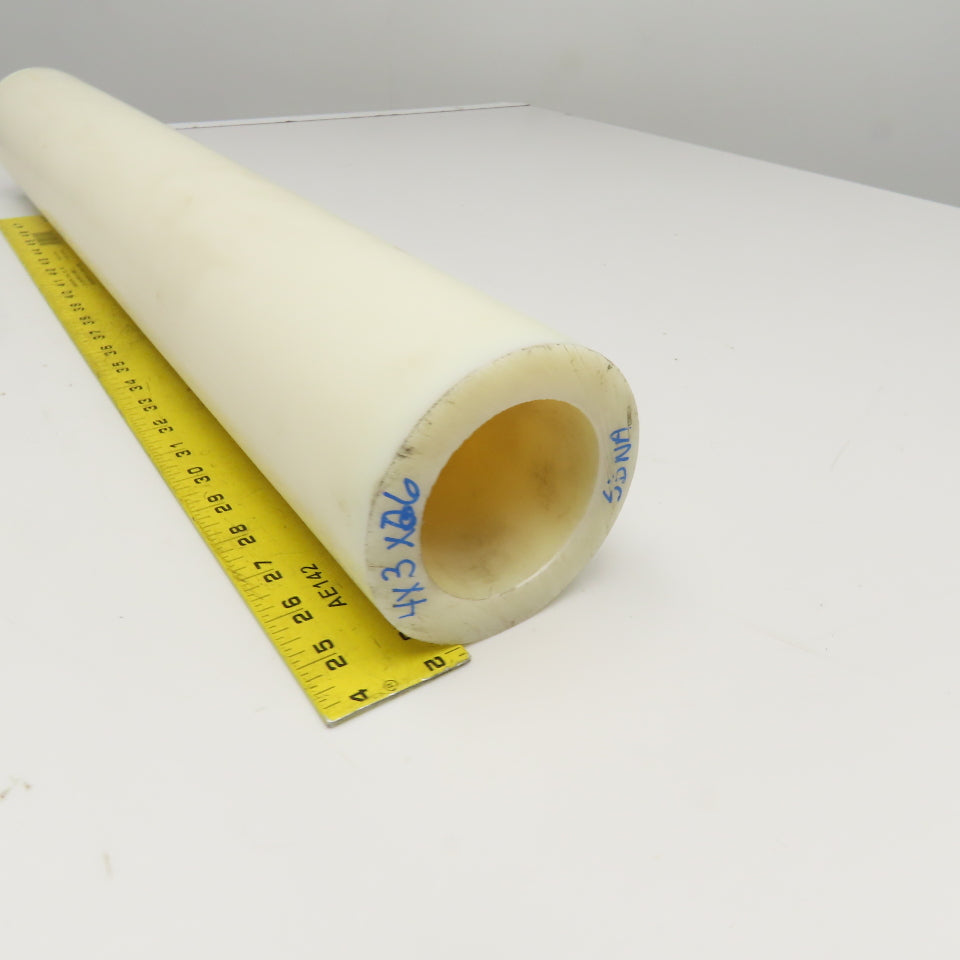 4" OD x 2-3/4" ID UHMW Hollow Tube Bar Stock 27"