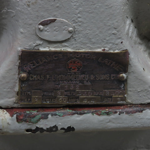 Chas. F L'Hommedieu & Sons No. 132 3HP 440V Pedestal Buffer 3400RPM 1.2" Arbor