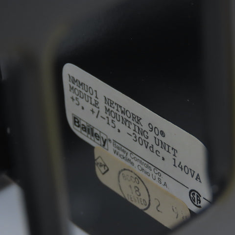 Bailey NMMU01 Network 90 Module Mounting Unit Chassis Rack +5 +/-15 -30VDC 140VA
