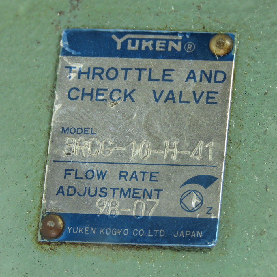 Yuken SRCG-10-H-41 Throttle And Check Valve