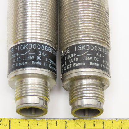 Efector IFM IGK3008BBPKG/US Inductive Proximity Sensor 10-30VDC Lot Of 2