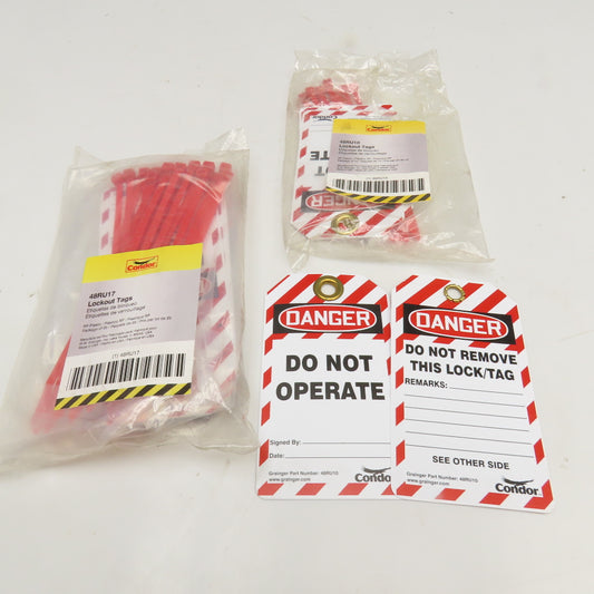 Condor 48RU17 Plastic Lock Out Tags LOTO Lot Of 29