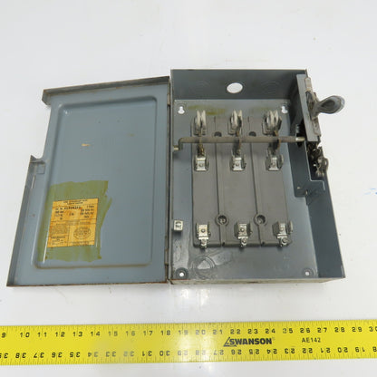 Cutler-Hammer 4131H311 30A Fusible Safety Disconnect Switch 3Ph 600VAC 7-1/2HP