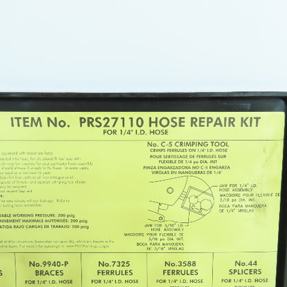 ProStar PRS27110 Gas Hose Repair Kit For 1/4" ID W/ Crimping Tool