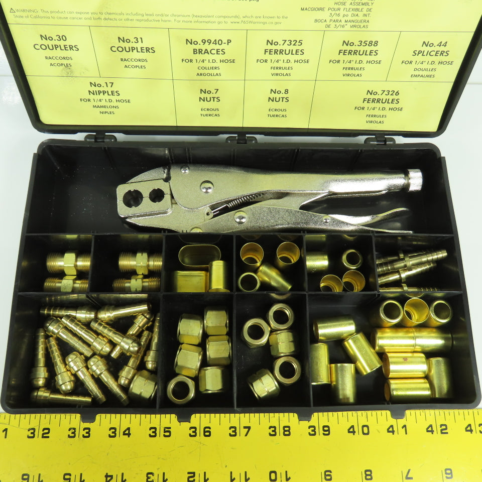 ProStar PRS27110 Gas Hose Repair Kit For 1/4" ID W/ Crimping Tool