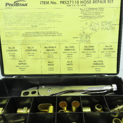 ProStar PRS27110 Gas Hose Repair Kit For 1/4" ID W/ Crimping Tool