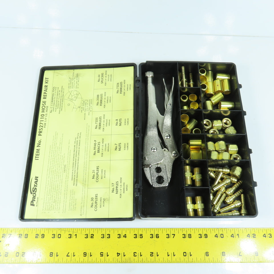 ProStar PRS27110 Gas Hose Repair Kit For 1/4" ID W/ Crimping Tool