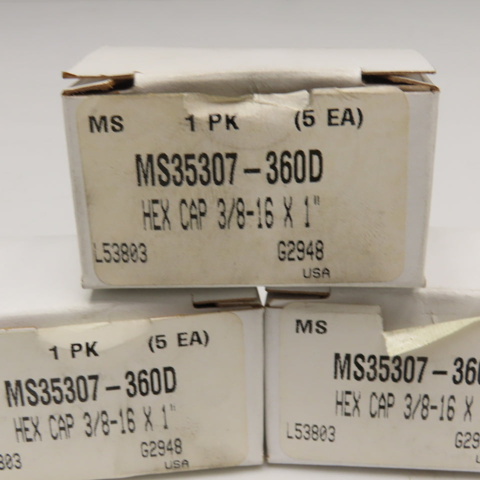 MS35307-360D 3/8-16 x 1" Course Thread Mil. Spec Stainless Steel Hex Bolt Lot/15