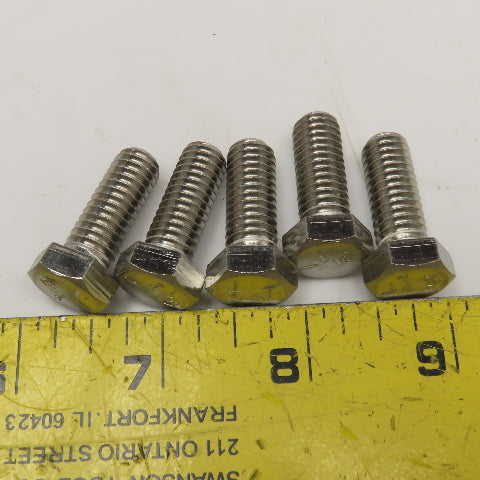 MS35307-360D 3/8-16 x 1" Course Thread Mil. Spec Stainless Steel Hex Bolt Lot/15
