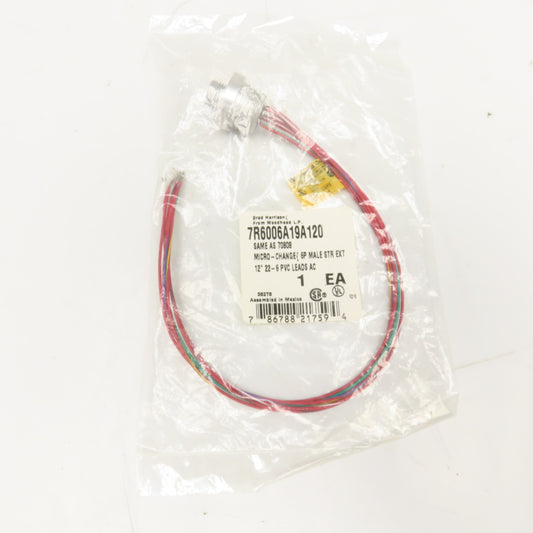 Brad Harrison 7R6006A19A120 Micro Change 6P Male Straight Circular Cord Set