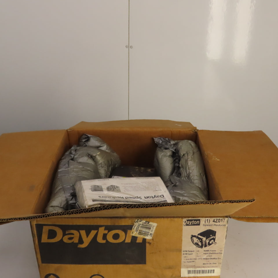 Dayton 4Z017 30:1 Ratio Right Angle Speed Reducer 56C Frame 58RPM Output NEW