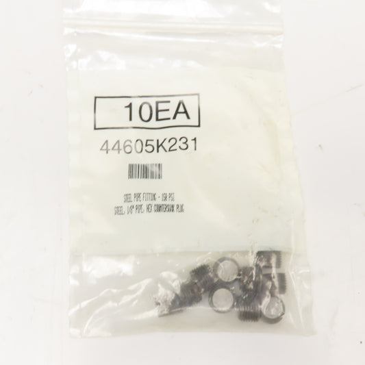 44605K231 1/8" NPT Countersunk Hex Pipe Plug Pack Of 10
