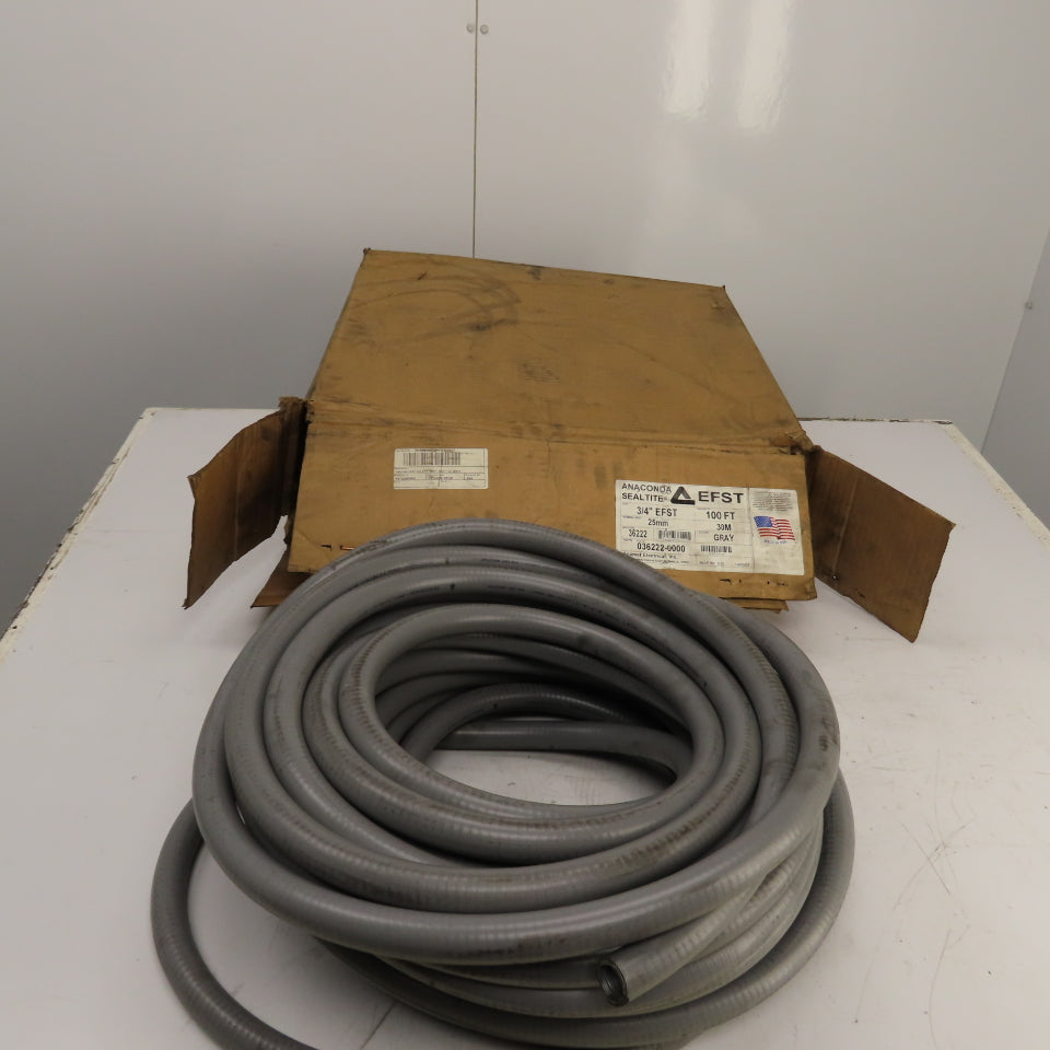 Anaconda Sealtite 3/4" x 75' Long EFST Grey Flexible Liquid-Tight Conduit