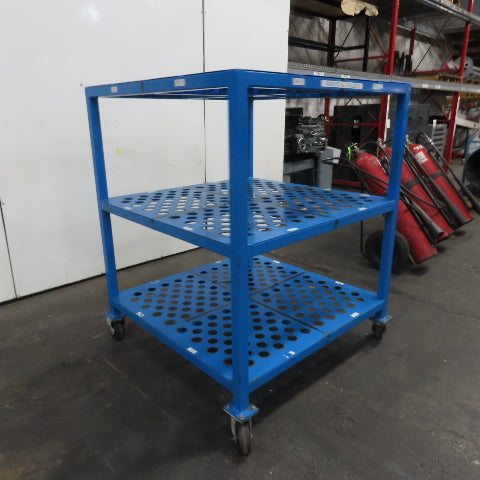 3-Shelf 480 Slot Cat 40 Tooling Steel Rolling Cart 48" x 48" x 60" H