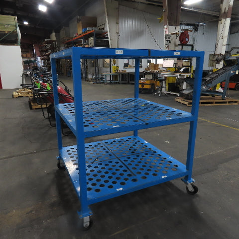 3-Shelf 480 Slot Cat 40 Tooling Steel Rolling Cart 48" x 48" x 60" H