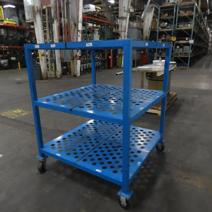 3-Shelf 480 Slot Cat 40 Tooling Steel Rolling Cart 48" x 48" x 60" H