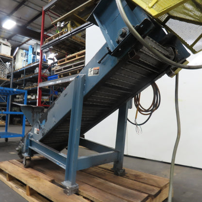 8" x 96" Incline Chip Conveyor 230/460V 3Ph 3/4HP 15FPM