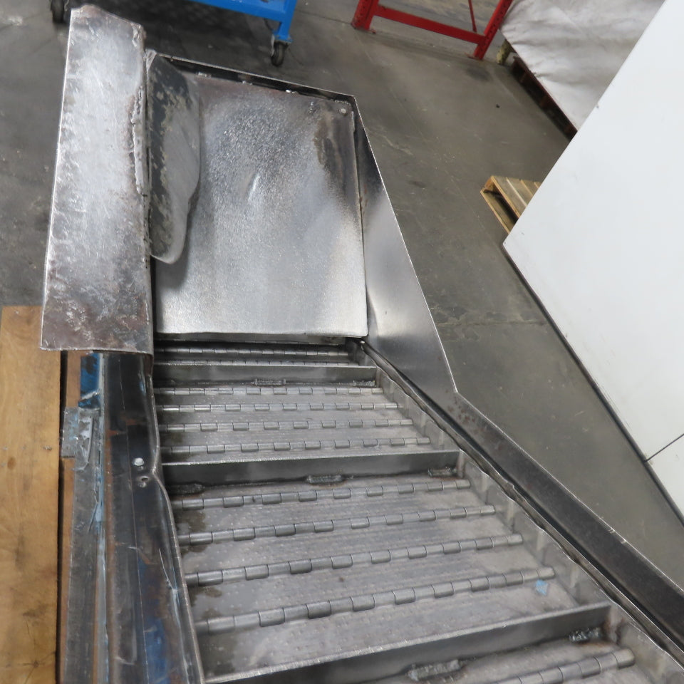 8" x 96" Incline Chip Conveyor 230/460V 3Ph 3/4HP 15FPM