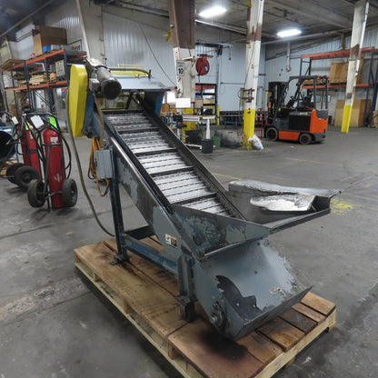8" x 96" Incline Chip Conveyor 230/460V 3Ph 3/4HP 15FPM