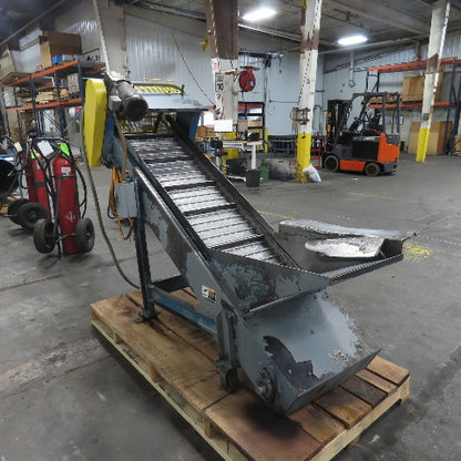 8" x 96" Incline Chip Conveyor 230/460V 3Ph 3/4HP 15FPM