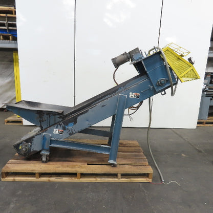 8" x 96" Incline Chip Conveyor 230/460V 3Ph 3/4HP 15FPM