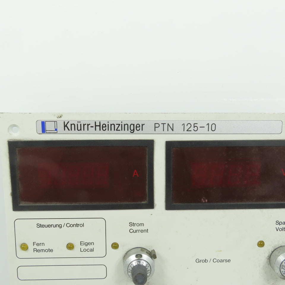 Knurr Heinzinger PTN 125-10 High Currency Power Supply Operator Control Panel