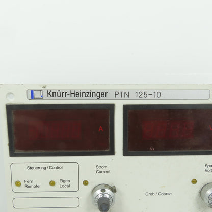Knurr Heinzinger PTN 125-10 High Currency Power Supply Operator Control Panel