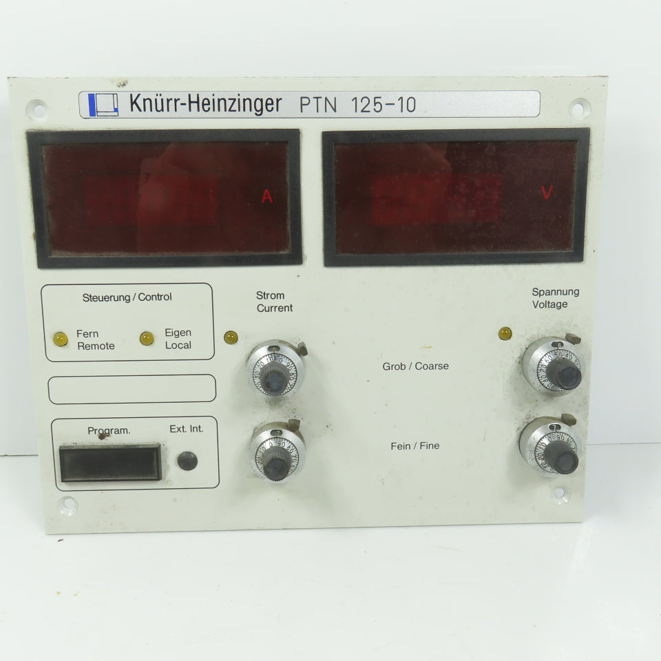 Knurr Heinzinger PTN 125-10 High Currency Power Supply Operator Control Panel