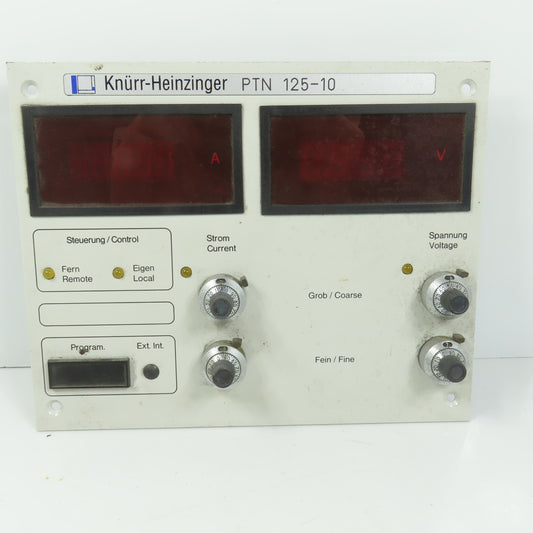Knurr Heinzinger PTN 125-10 High Currency Power Supply Operator Control Panel