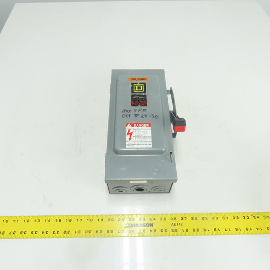 Square D H221N 30A Fusible Heavy Duty Safety Disconnect Switch 240VAC