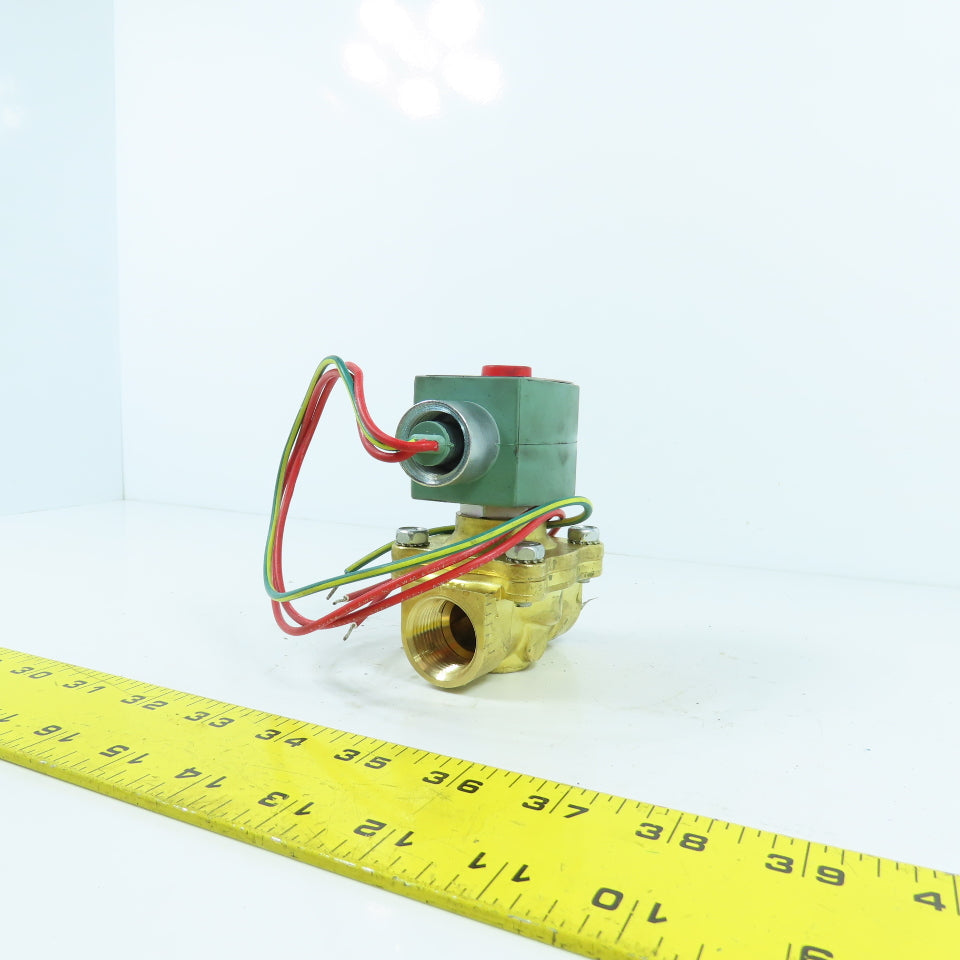 Asco 8030G003 Red Hat Air Water Gas Solenoid Brass Valve 3/4" NPT 2PSI 120V