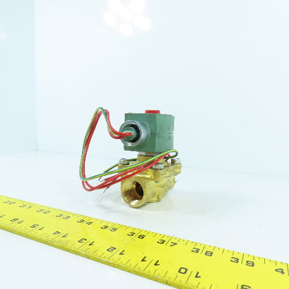 Asco 8030G003 Red Hat Air Water Gas Solenoid Brass Valve 3/4" NPT 2PSI 120V