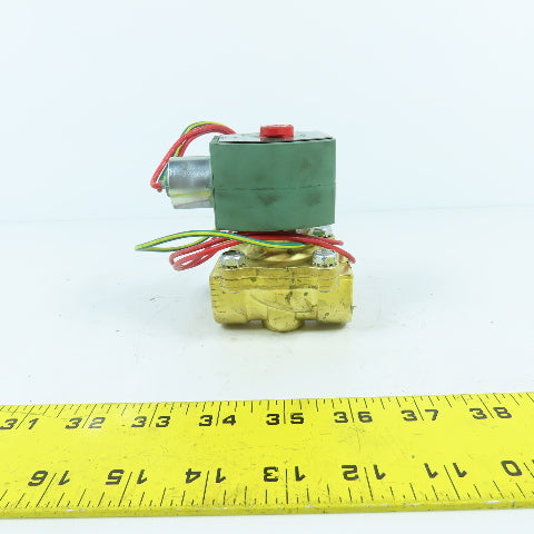 Asco 8030G003 Red Hat Air Water Gas Solenoid Brass Valve 3/4" NPT 2PSI 120V