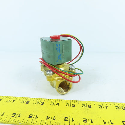 Asco 8030G003 Red Hat Air Water Gas Solenoid Brass Valve 3/4" NPT 2PSI 120V